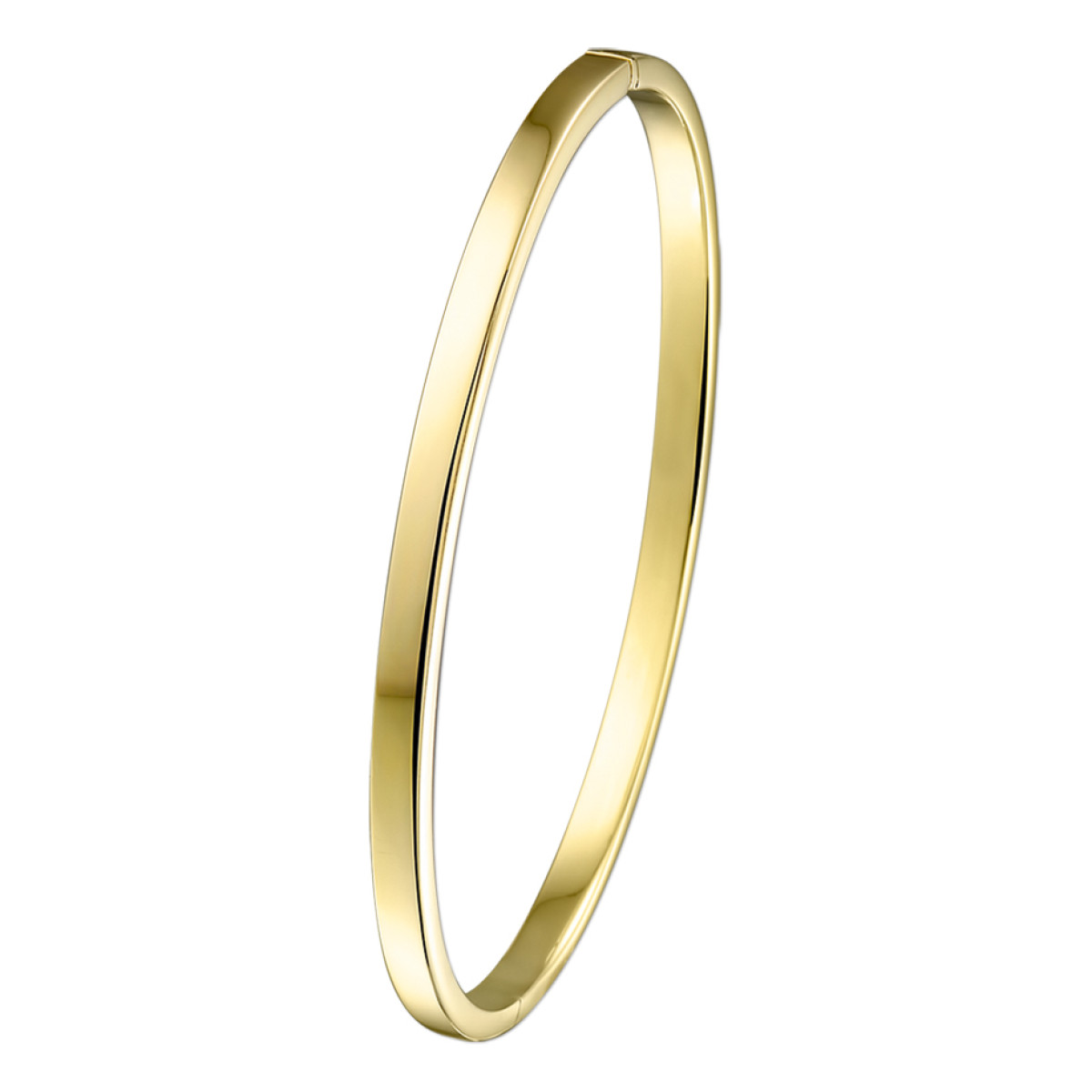 Gouden slavenarmband met zilveren kern 3 mm - Diameter 61 mm