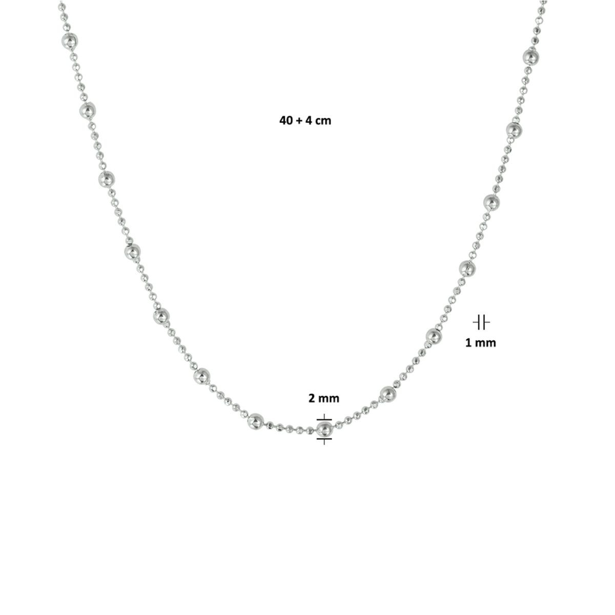 Zilveren ketting met bolletjes 2.0 mm 40-44 cm
