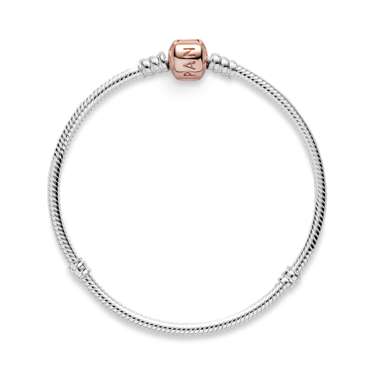 Pandora Moments 580702 snake chain schakelarmband met rosékleurige sluiting