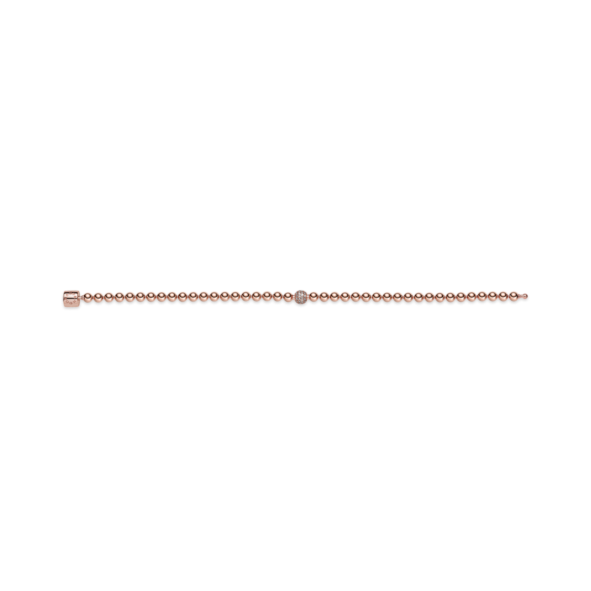 Pandora Signature 588342CZ bolletjes rosékleurige kralenarmband met zirkonia's