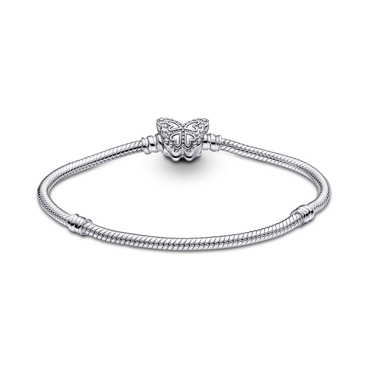 Pandora Moments 590782C01 zilveren armband met vlinder sluiting en zirkonia's