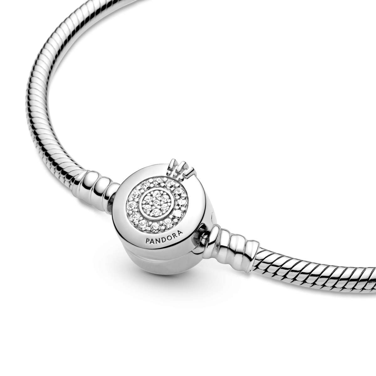 Pandora Moments 599046C01 zilveren snake chain schakelarmband met zirkonia's