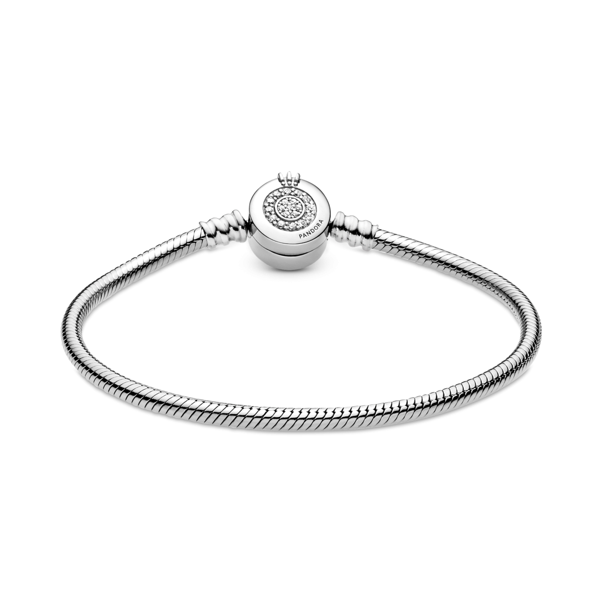 Pandora Moments 599046C01 zilveren snake chain schakelarmband met zirkonia's