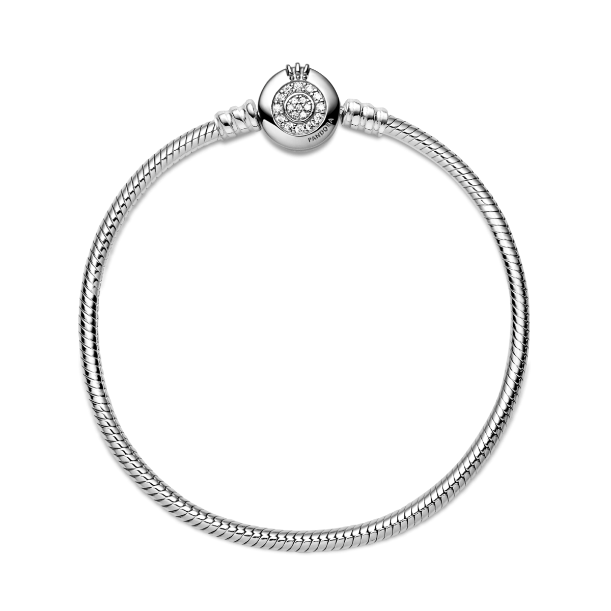 Pandora Moments 599046C01 zilveren snake chain schakelarmband met zirkonia's