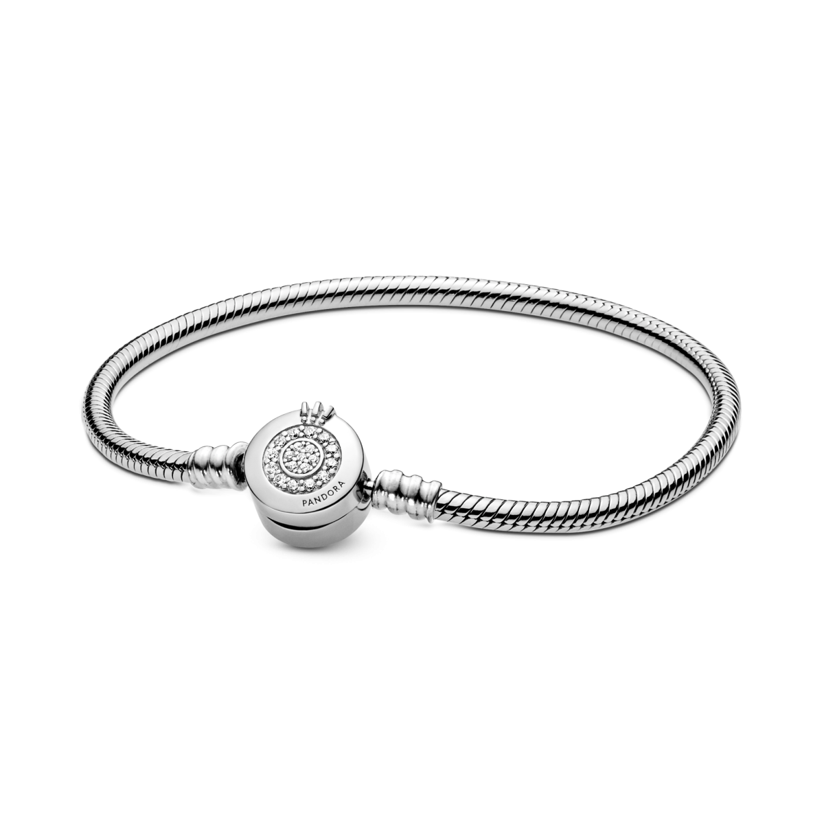 Pandora Moments 599046C01 zilveren snake chain schakelarmband met zirkonia's