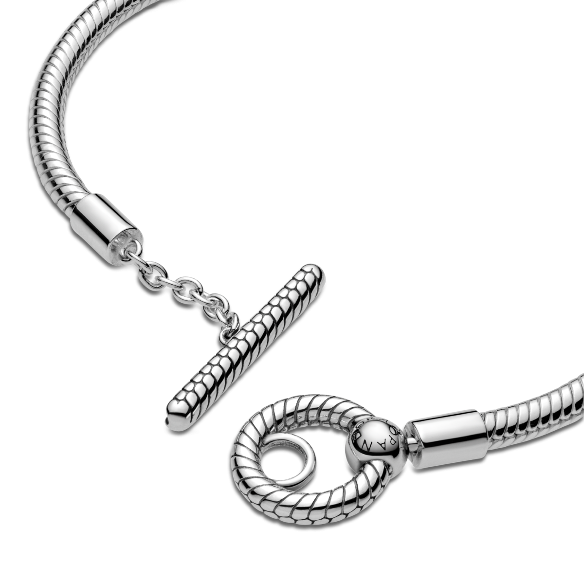 Pandora Moments 599082C00 t-bar snake chain schakelarmband - Lengte 21 cm
