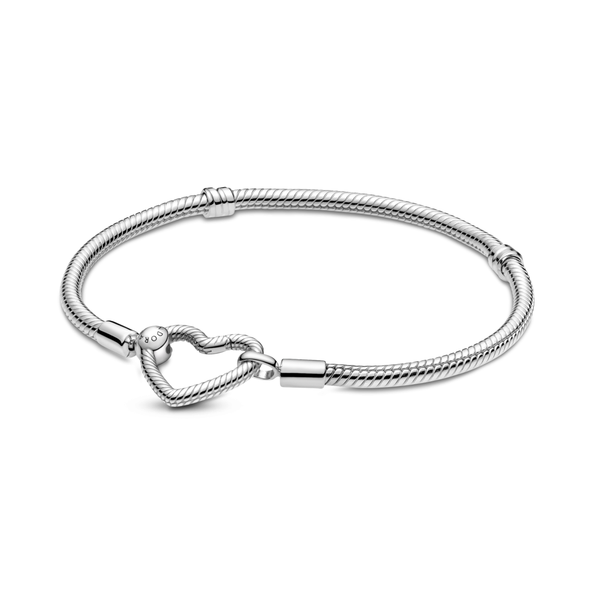 Pandora Moments 599539C00 zilveren snake chain armband met open hartje