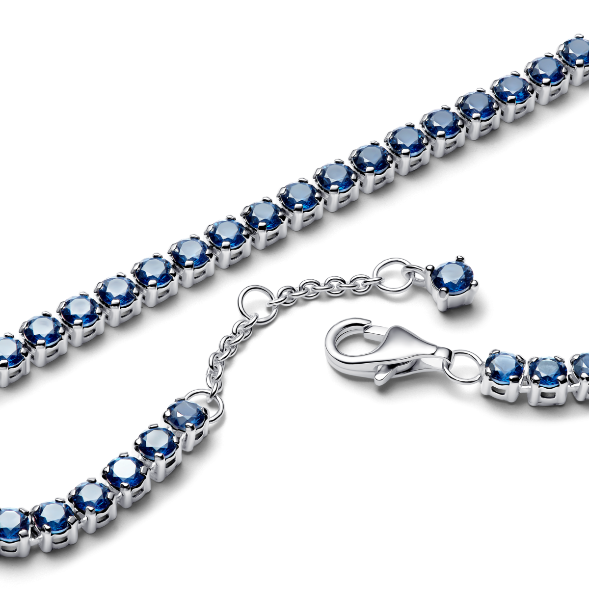 Pandora Timeless 591469C02 zilveren tennisarmband met blauwe synthetische kristallen
