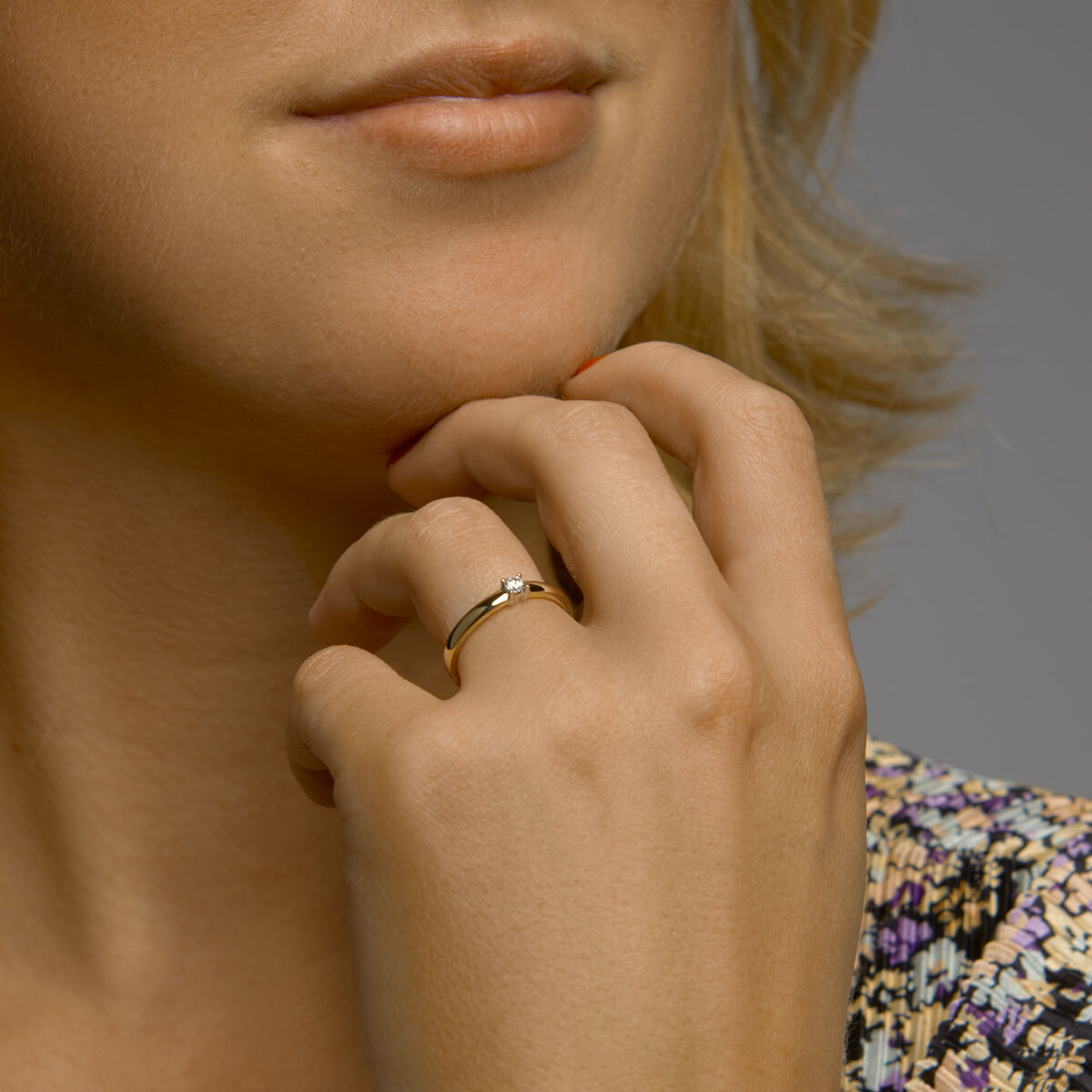 Bicolor gouden ring met diamant