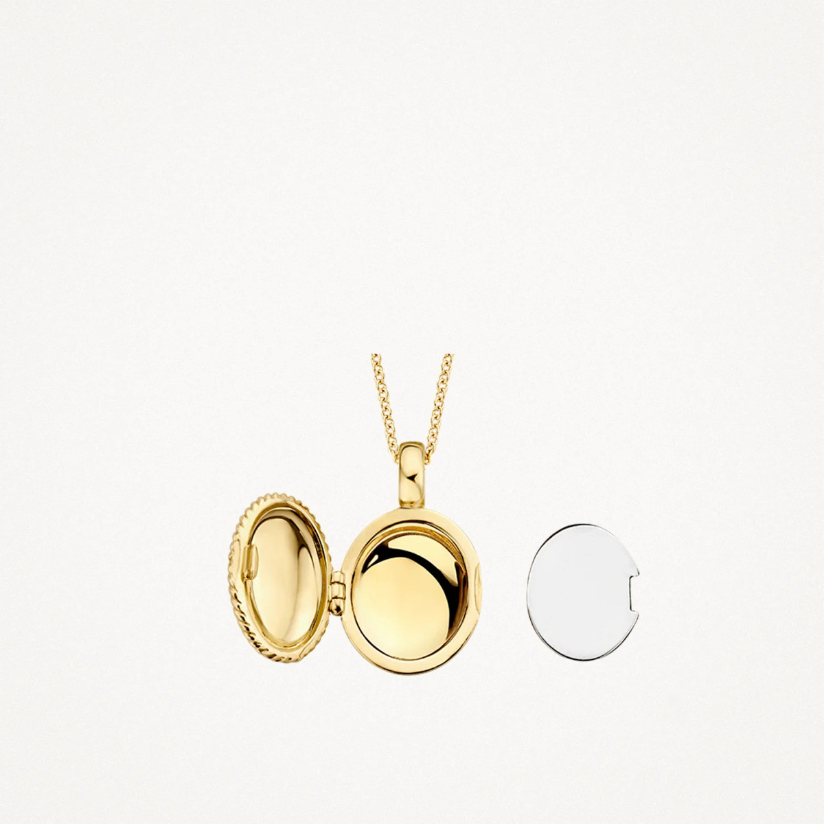 Blush 6087YGO ovaal 14-karaat gouden medaillon personaliseerbaar 8.7 mm breed - Hoogte 13 mm
