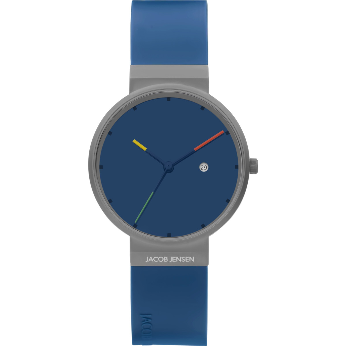 Jacob Jensen Titanium 644 herenhorloge van titanium met blauwe wijzerplaat Ø 36 mm