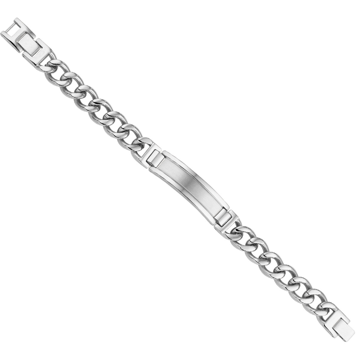 Heren plaatarmband staal 21.5 cm