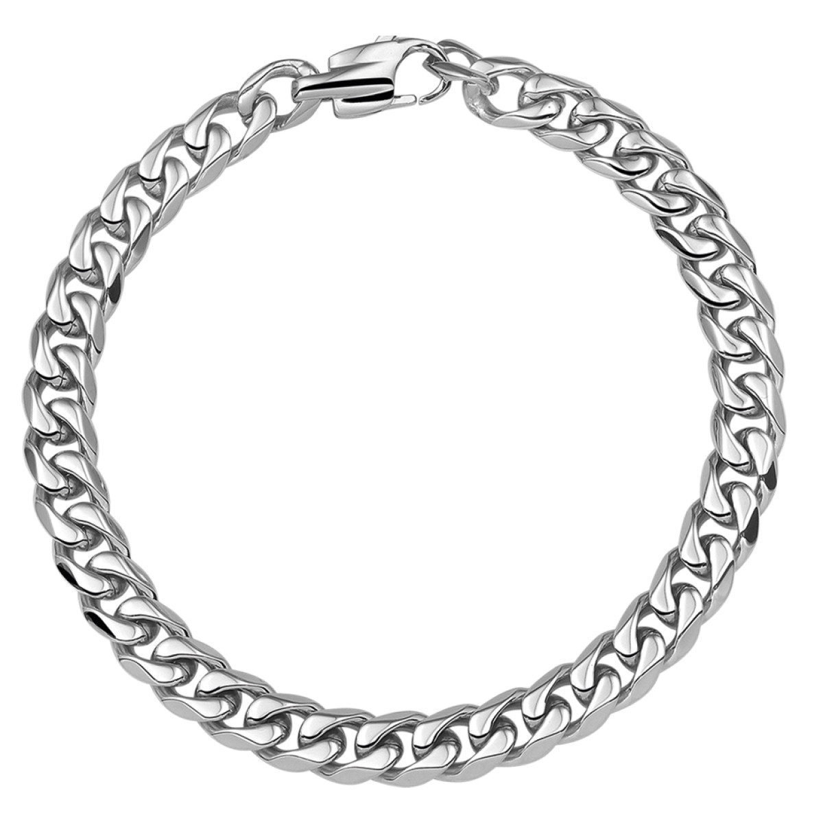 Stalen heren gourmet schakelarmband 21 cm