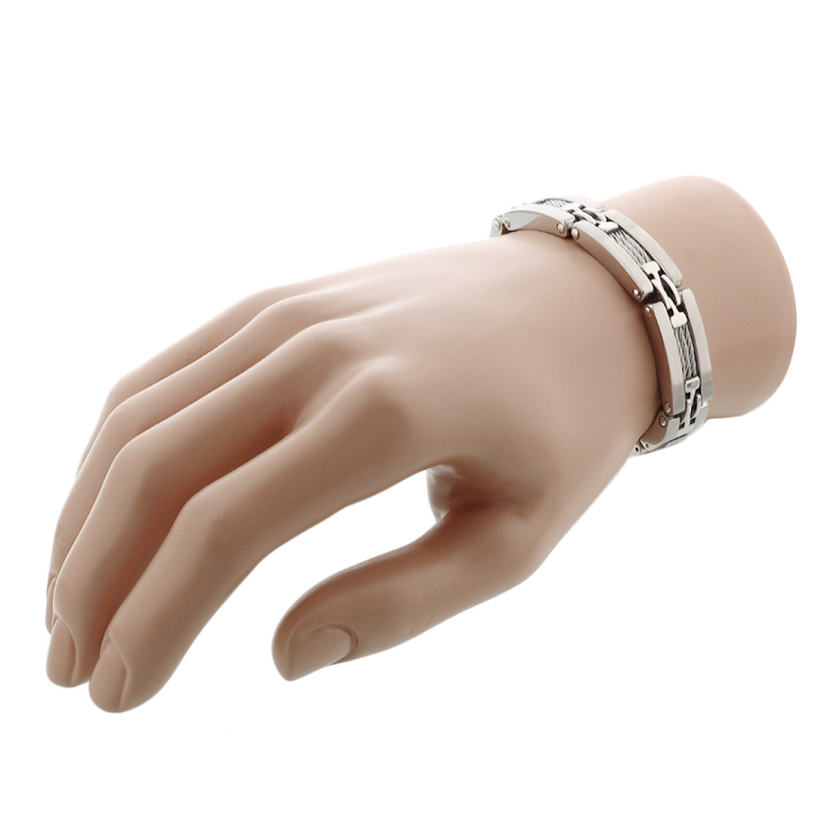 Stalen heren schakelarmband heren 21.5 cm 