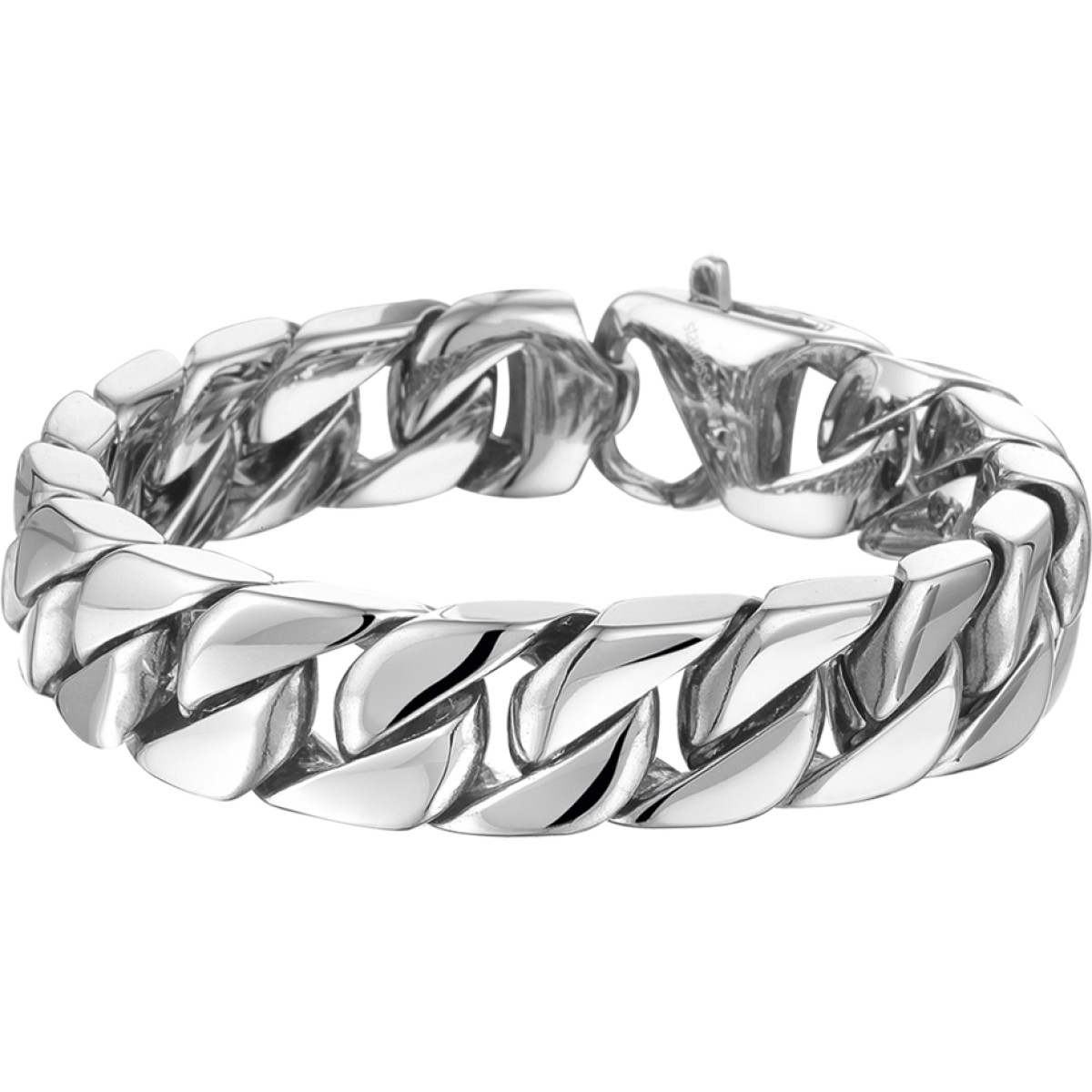 Stoere heren stalen armband met grove schakels