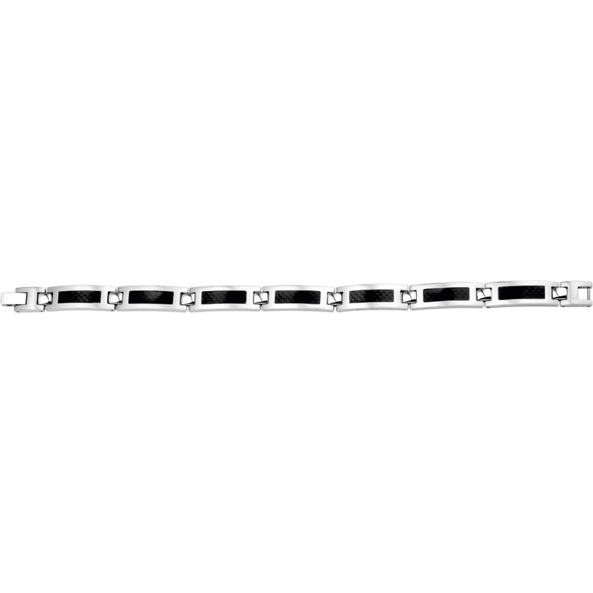 Stoere stalen heren armband van staal met carbon