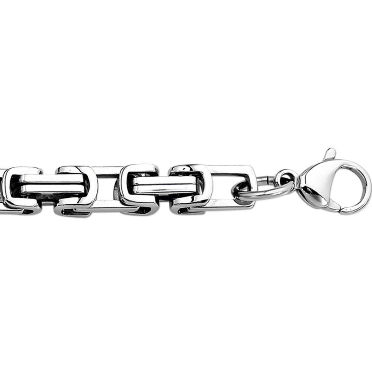 Unieke stalen koningsschakel armband 7 mm breed