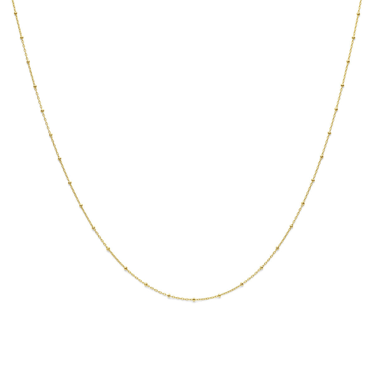 14-karaat gouden ketting met gouden glanzende bolletjes 1.3 mm