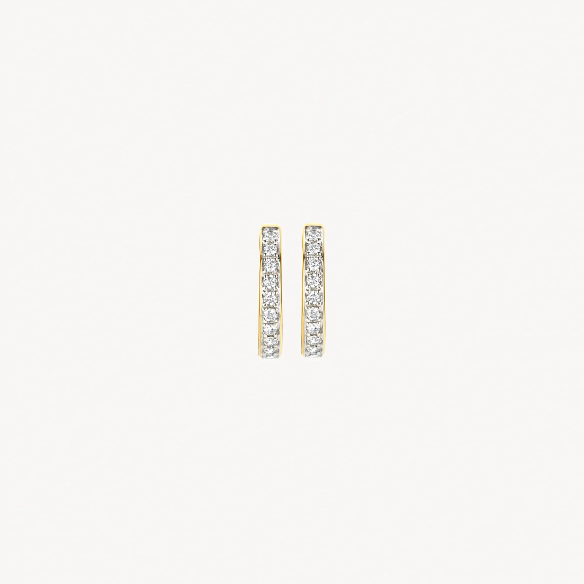 Blush 7129BZI 14-karaat gouden en witgouden oorringen met zirkonia 2 mm breed - Diameter 10 mm