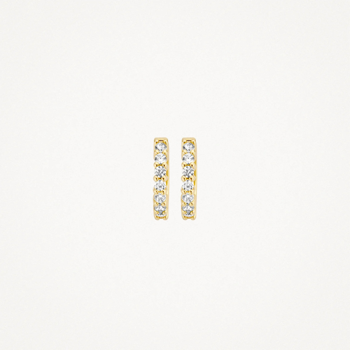 Blush 7134YZI 14-karaat gouden klapoorringen met zirkonia rij 1.9 mm - Diameter 11 mm