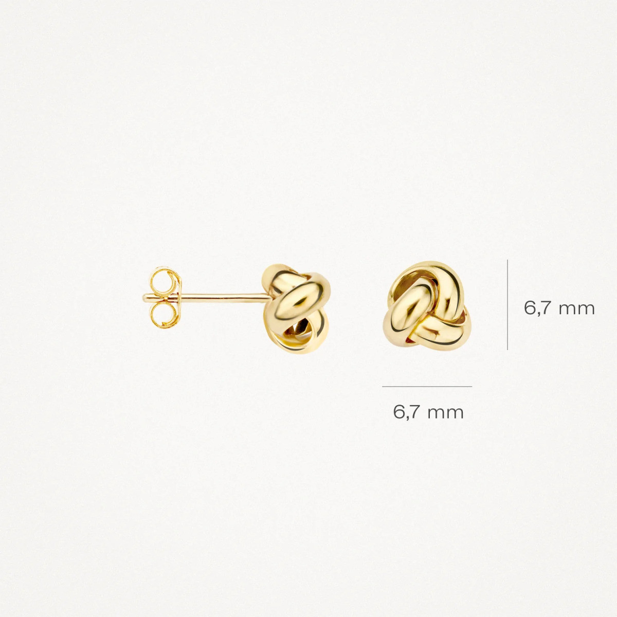Blush 7157YGO gouden oorknopjes met knoop 14-karaat - Diameter 6.7 mm