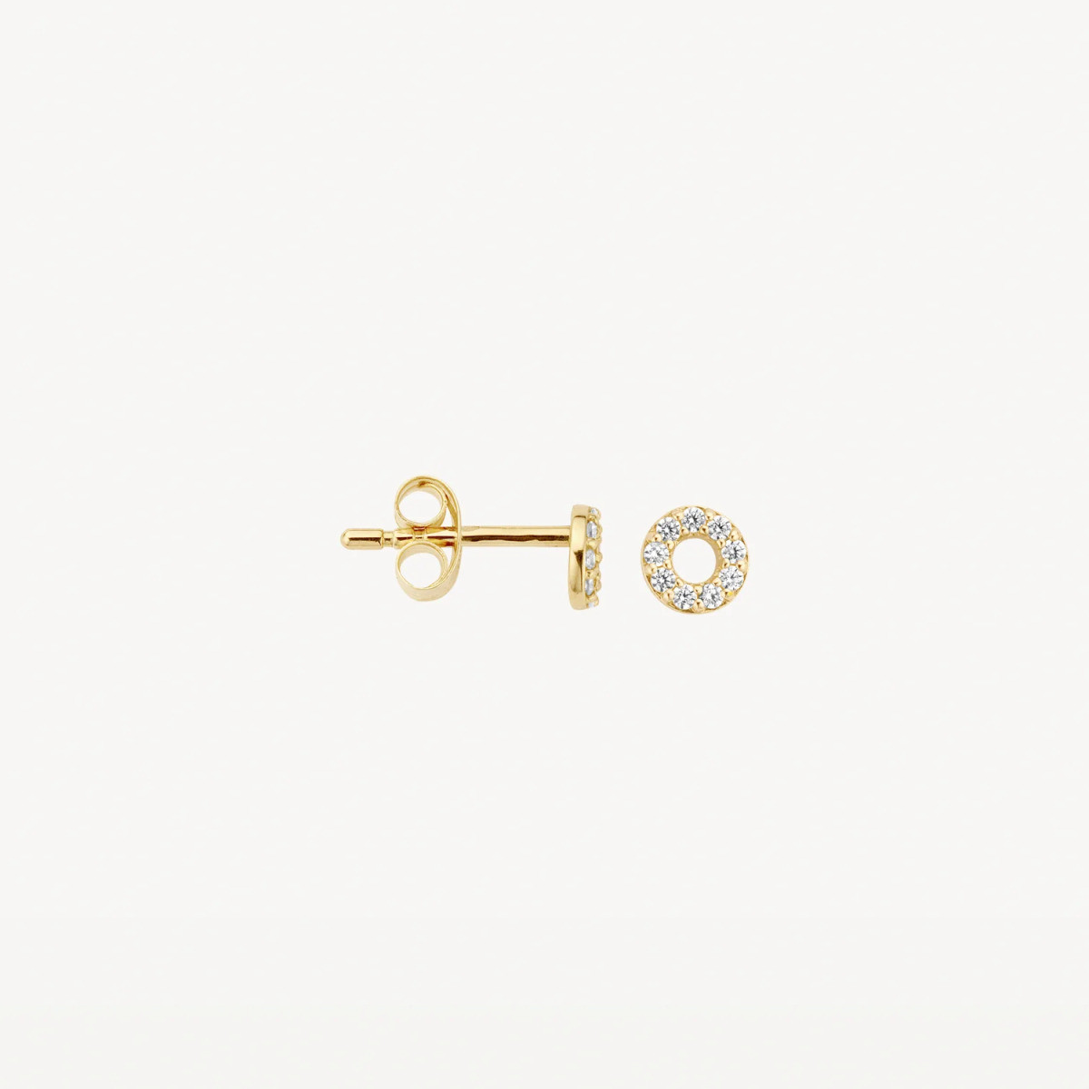 Blush 7193YZI 14-karaat gouden oorknopjes met open zirkona rondje - Diameter 4.4 mm