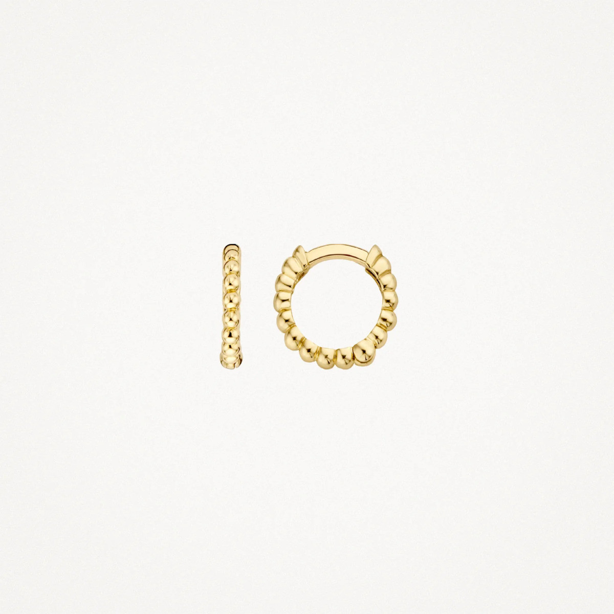 Blush 7230YGO 14-karaat gouden oorringen met bolletjes 1.6 mm breed - Diameter 9.7 mm