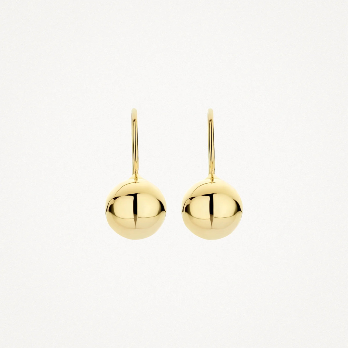 Blush 7261YGO 14-karaat gouden oorhangers met bolletje 8 mm breed - Hoogte 17 mm