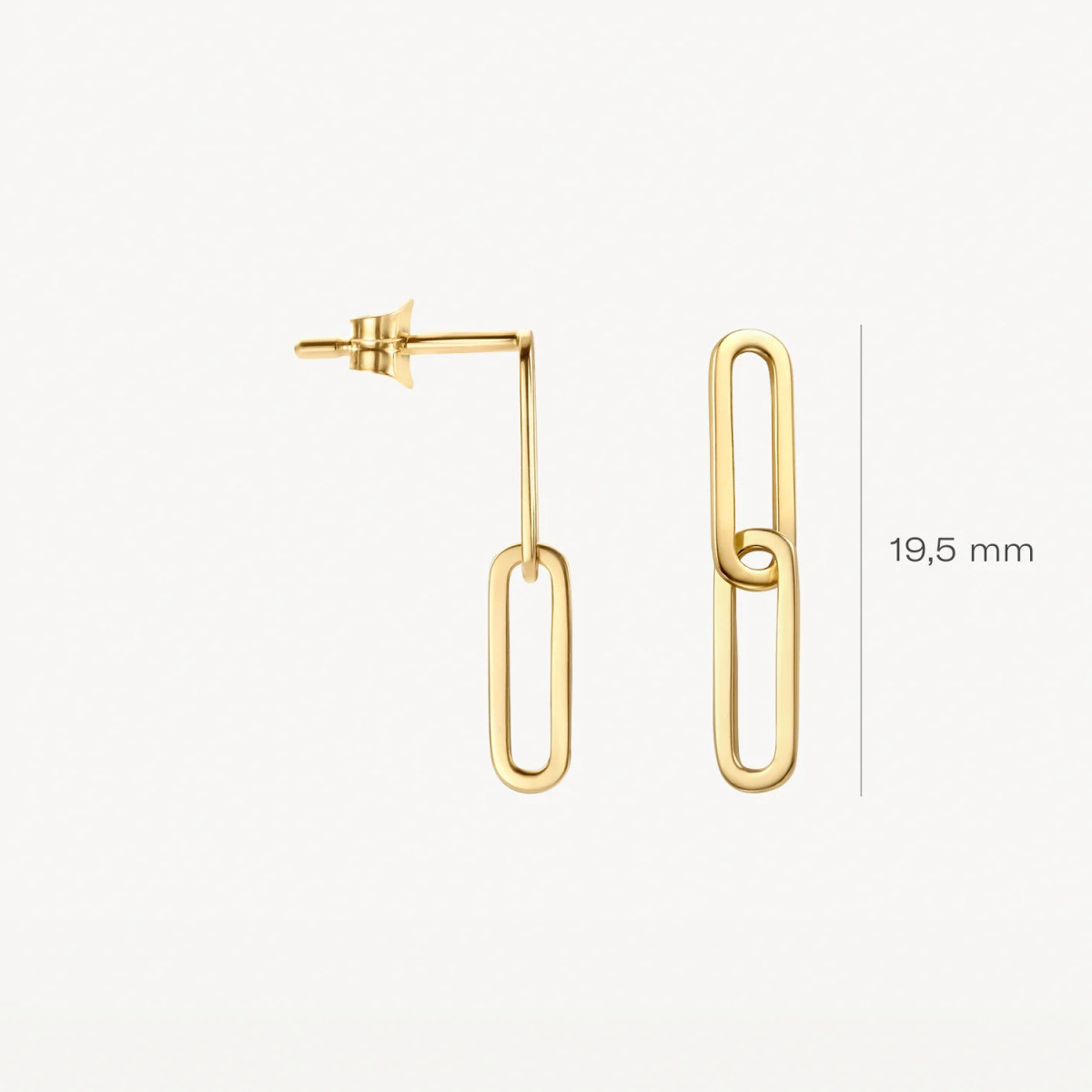 Blush 7262YGO 14-karaat gouden oorhangers met ovale schakels - Hoogte 19.5 mm