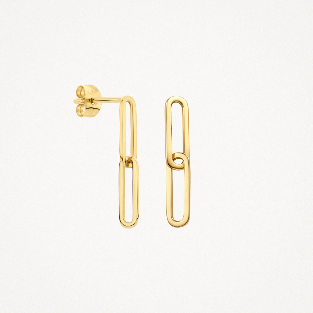 Blush 7262YGO 14-karaat gouden oorhangers met ovale schakels - Hoogte 19.5 mm