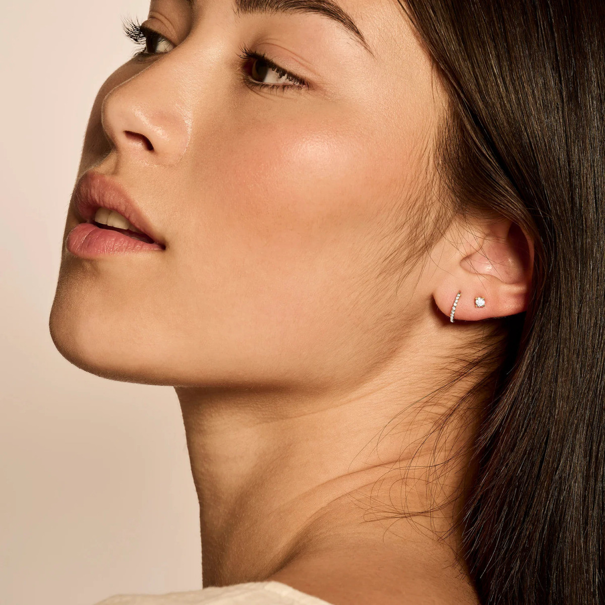 Blush 7269YZI 14-karaat gouden klapoorringen zirkonia 1.2 mm breed - Diameter 11 mm