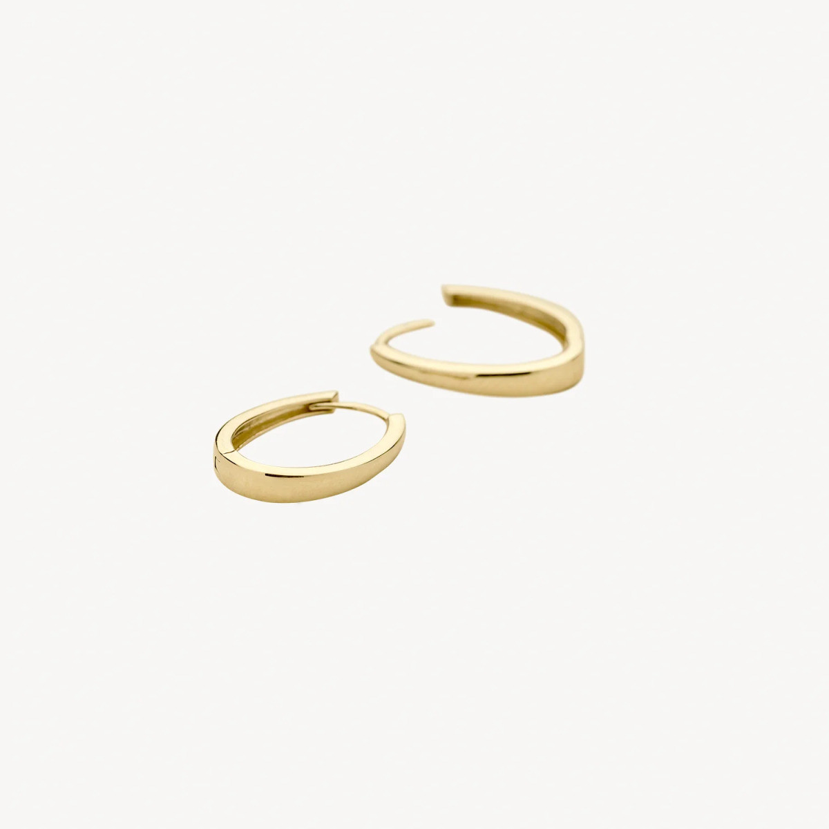 Blush 7303YGO 14-karaat gouden ovale klapoorringen 3.1 mm breed - Hoogte 19.5 mm