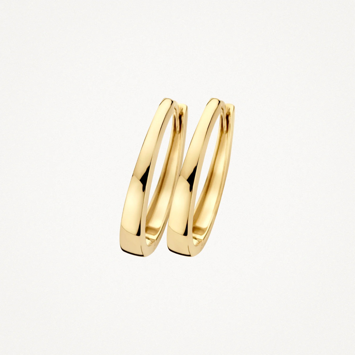 Blush 7303YGO 14-karaat gouden ovale klapoorringen 3.1 mm breed - Hoogte 19.5 mm
