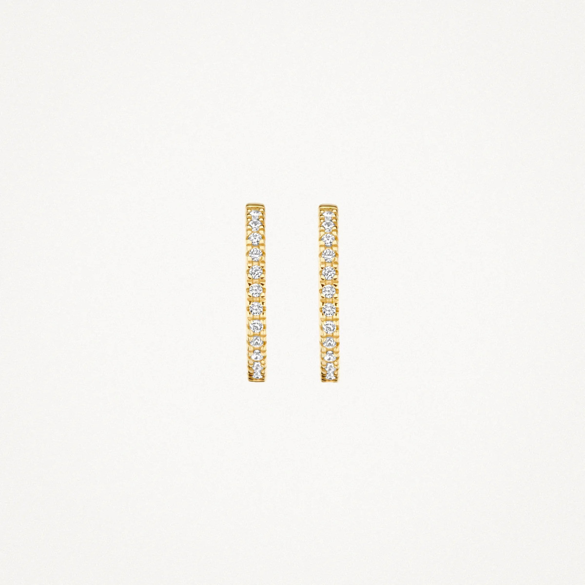 Blush 7309YZI 14-karaat gouden oorringen transparante zirkonia 1.5 mm breed - Diameter 14 mm