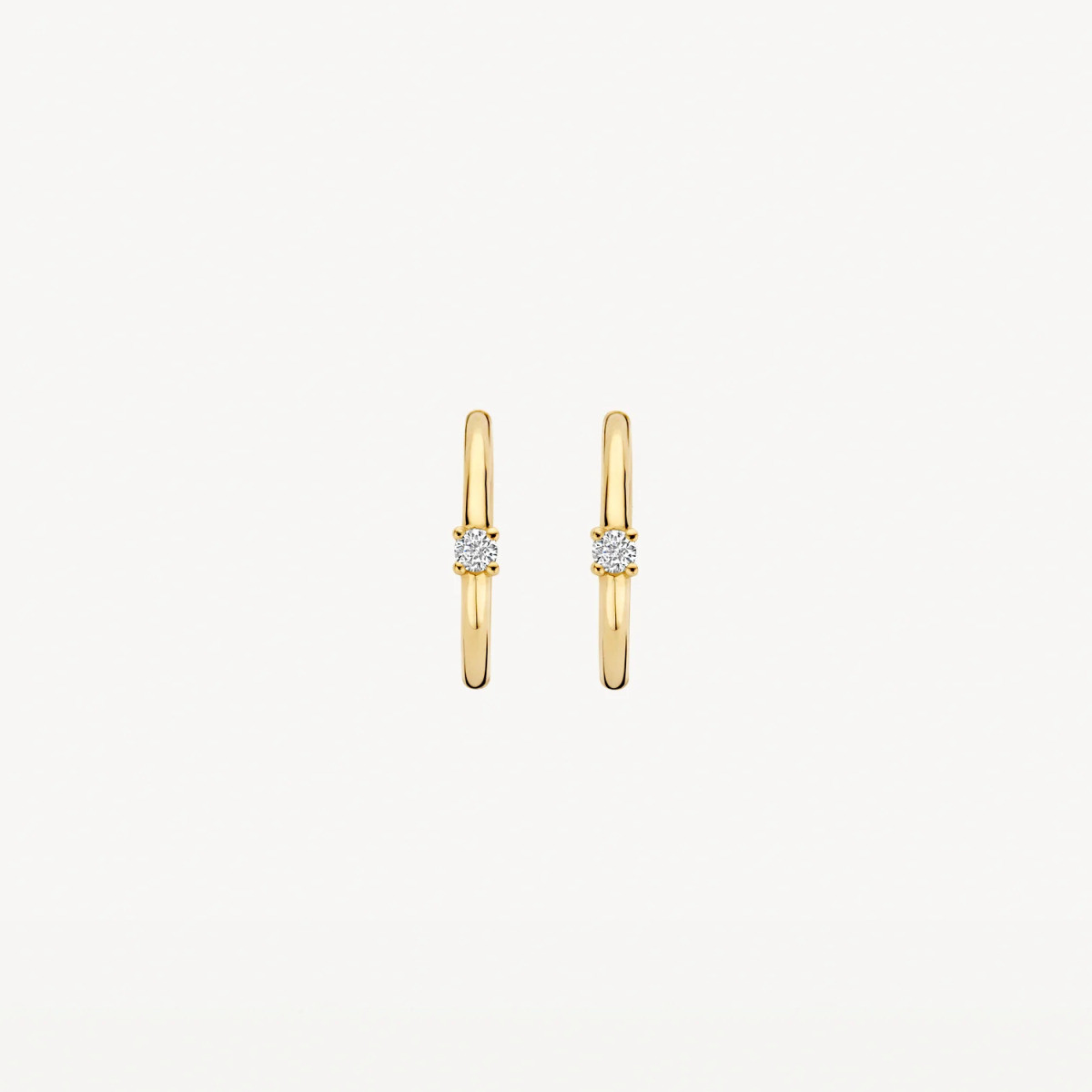 Blush 7367YZI 14-karaat gouden oorringen met briljant geslepen zirkonia 1.1 mm breed - Diameter 11.5 mm