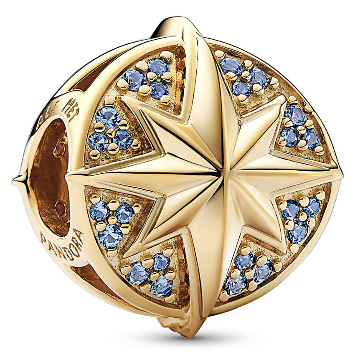 Pandora Marvel 762744C01 The Avengers armband bedel met Captain Marvel en blauwe kristal