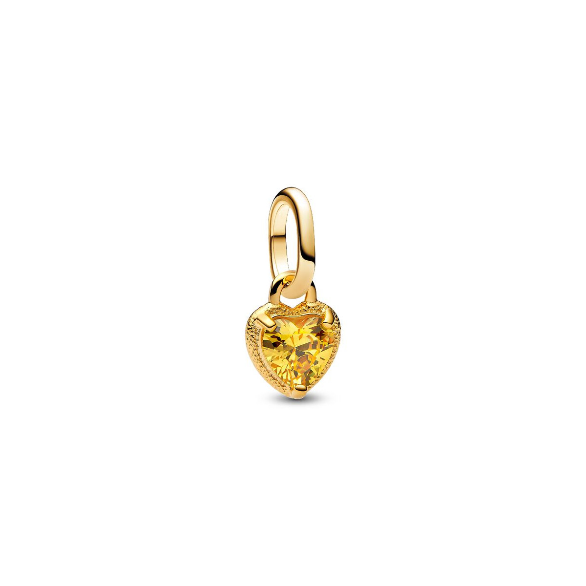 Pandora ME 763862C01 hangende bedel met geel hartje gold plated