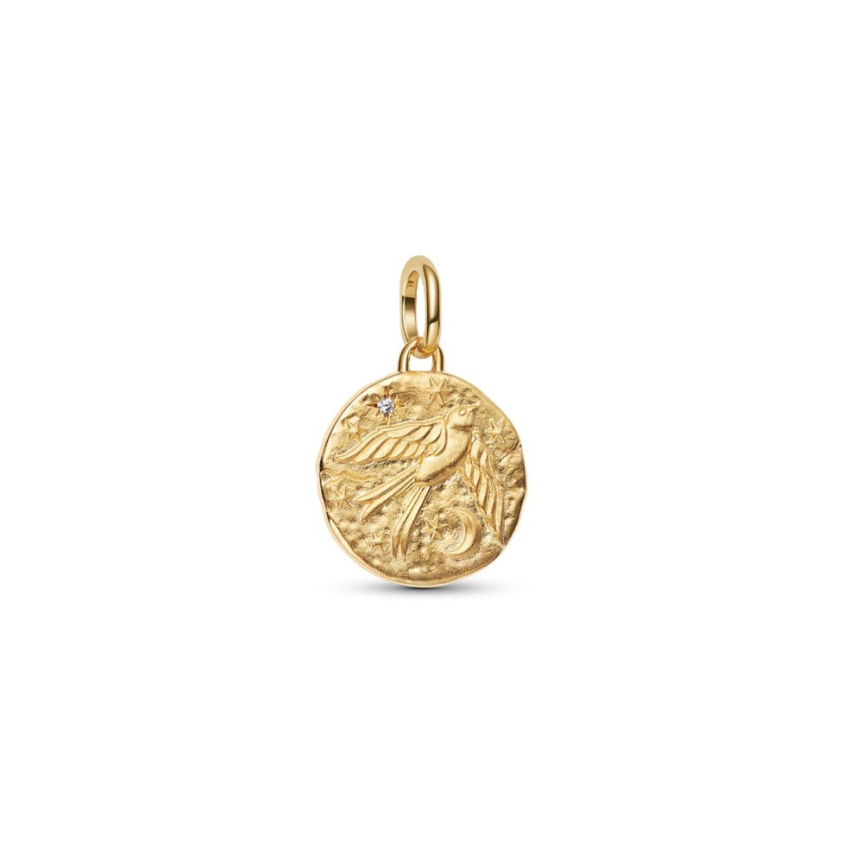 Pandora ME 764082C01 hangende bedel met zwaluw en zirkonia gold plated
