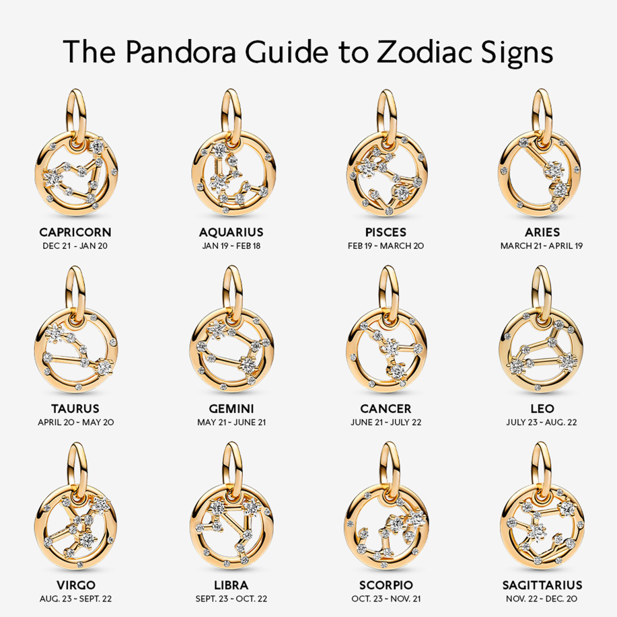 Pandora Moments 762708C01 hangende sterrenbeeld bedel kreeft en transparante zirkonia