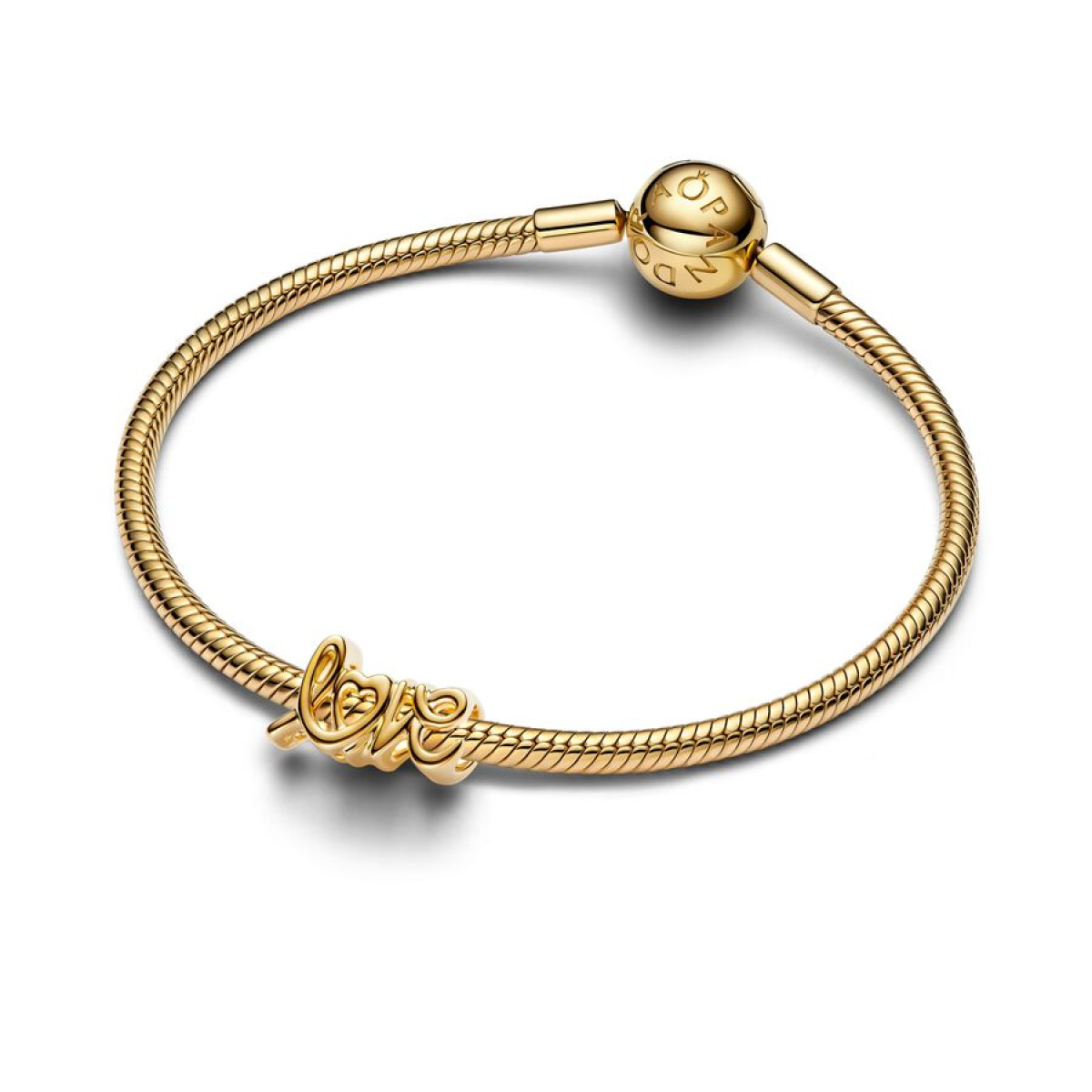 Pandora Moments 763055C00 bedel met handgeschreven tekst Love