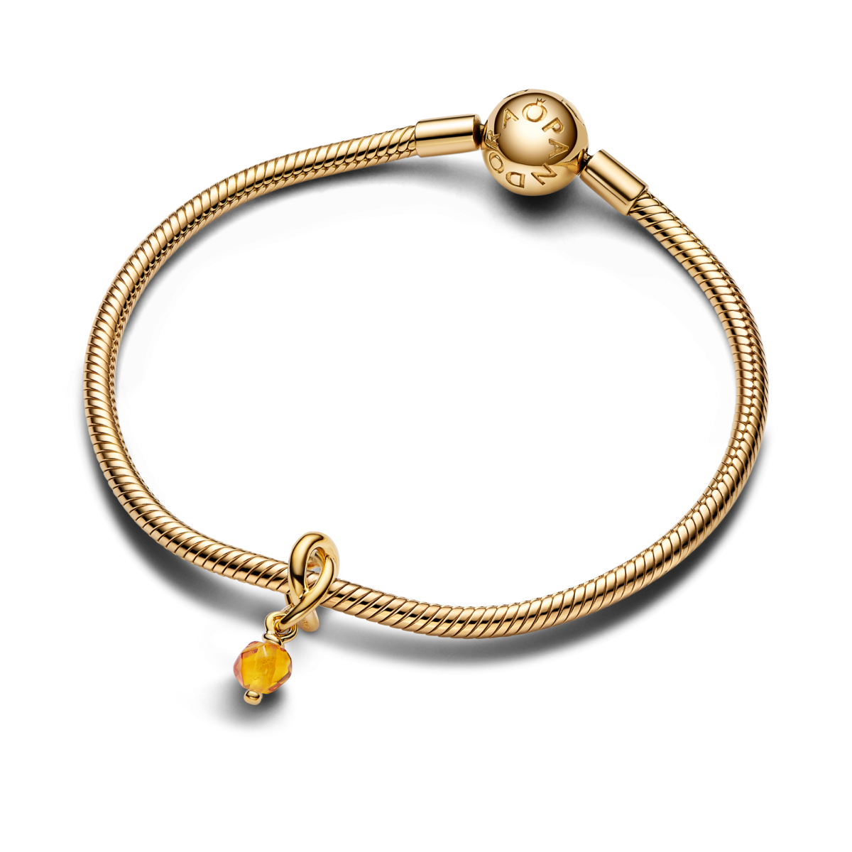 Pandora Moments 763462C11 hangende geboortesteen bedel met infinity en oranje synthetische kristal -november