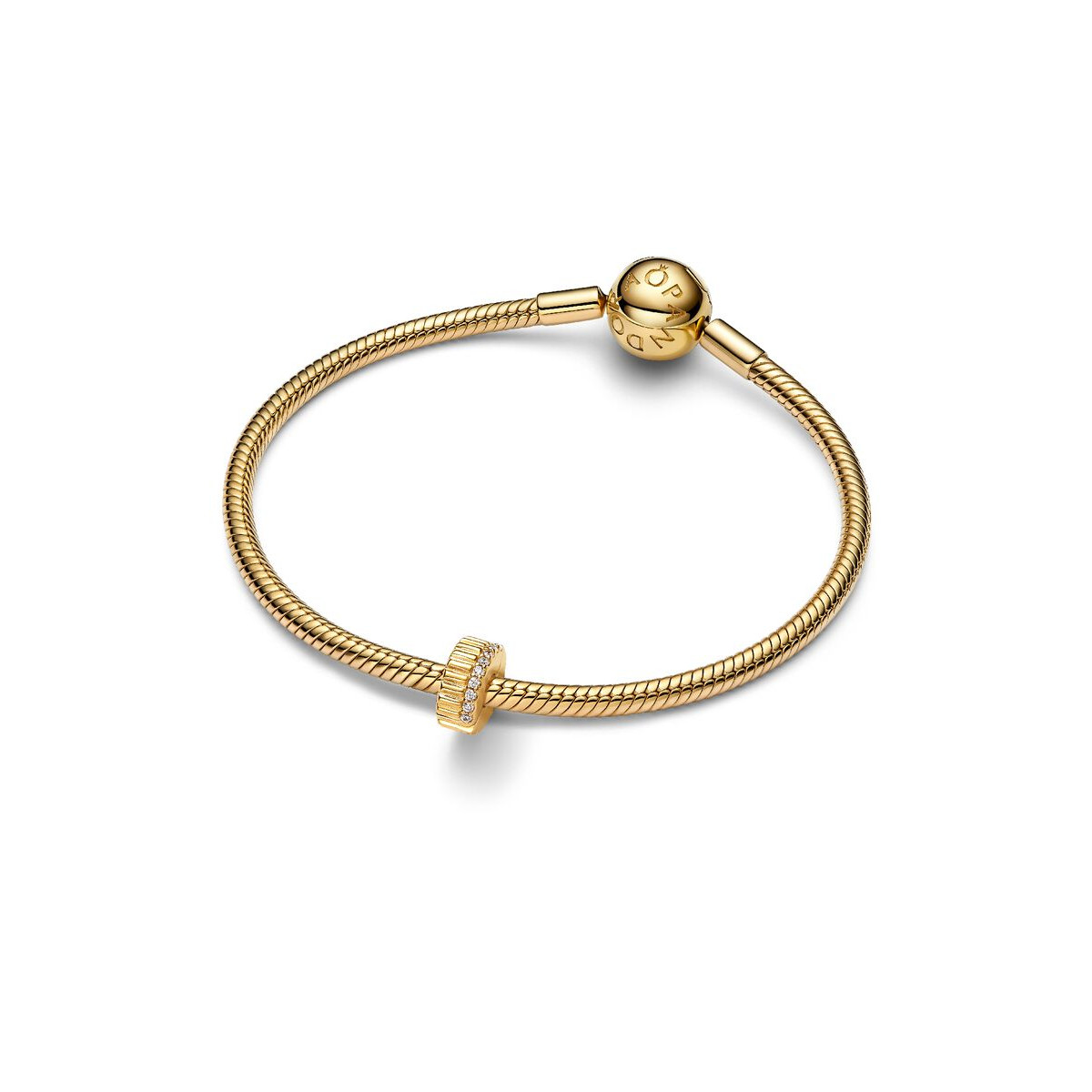 Pandora Moments 764078C01 clip spacer met zirkonia en siliconen grip