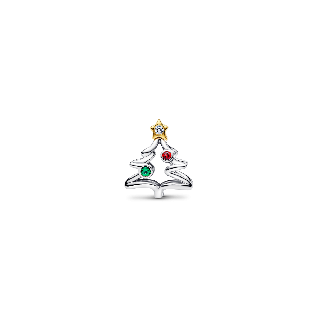 Pandora Moments 764248C01 bedel met bicolor kerstboom en zirkonia