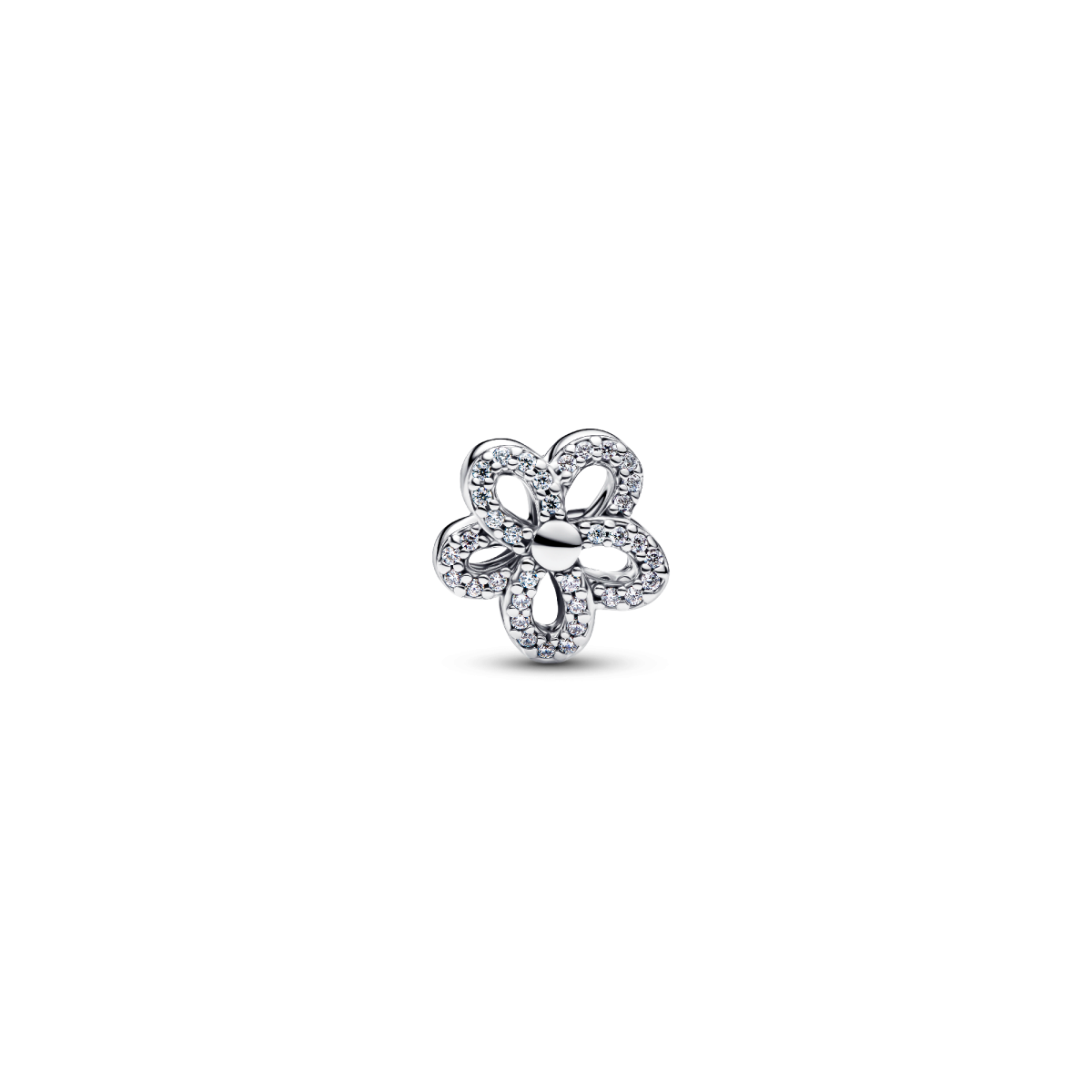 Pandora Moments 764480C01 bicolor charm met bloem en transparante zirkonia