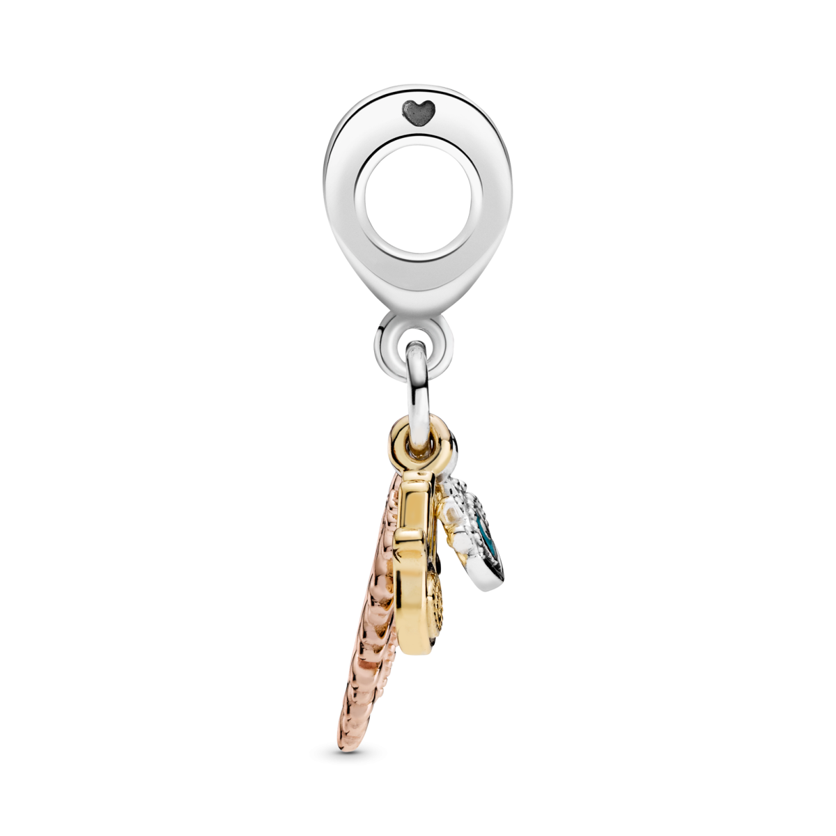 Pandora Moments 768785C01 hangende armband bedel met hamsa, alziend oog, veer, emaille en zirkonia