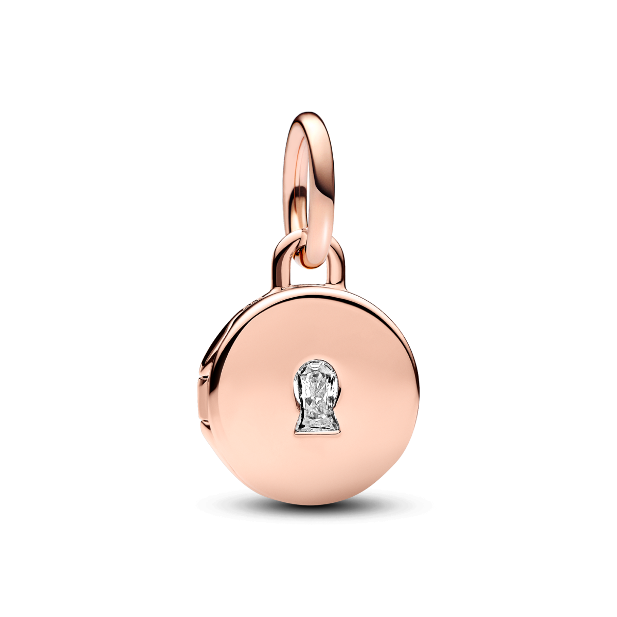 Pandora Moments 783066C01 hangende armband bedel met slotje en transparante zirkonia - graveerbaar