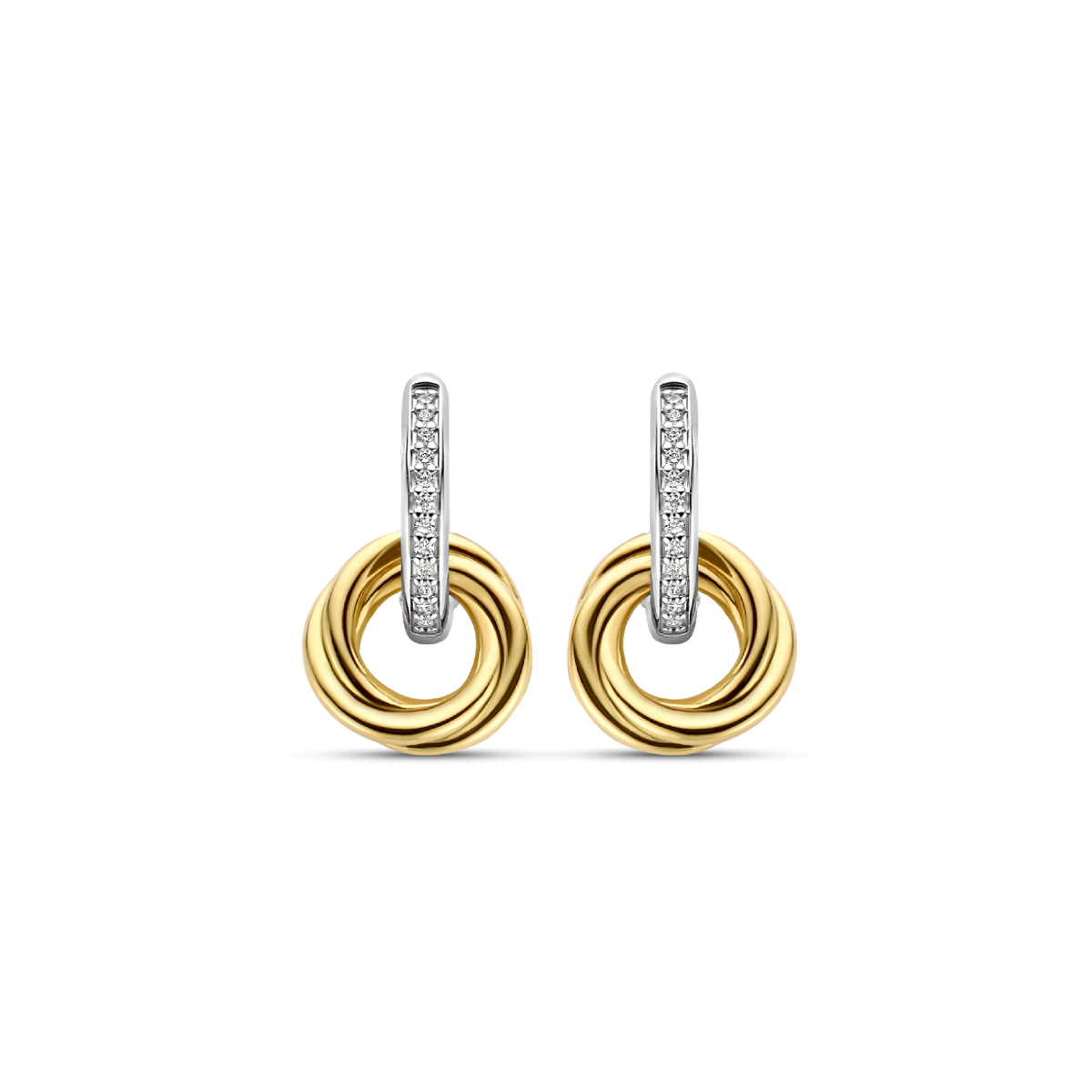 TI SENTO oorbellen 7857ZY bicolor oorringen met zirkonia