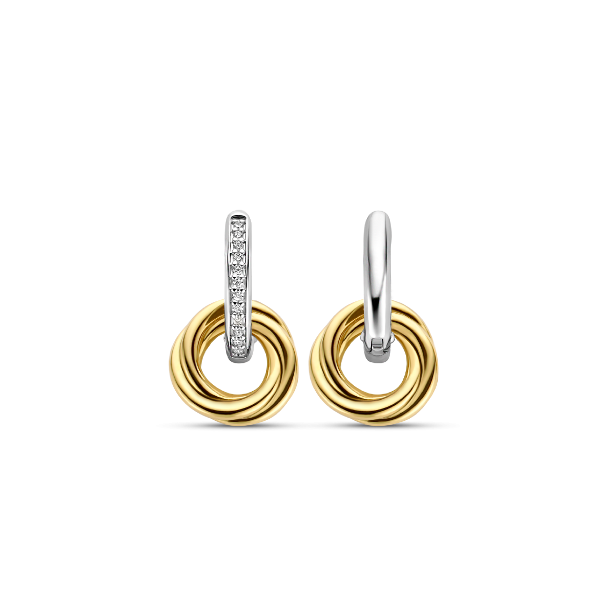 TI SENTO oorbellen 7857ZY bicolor oorringen met zirkonia