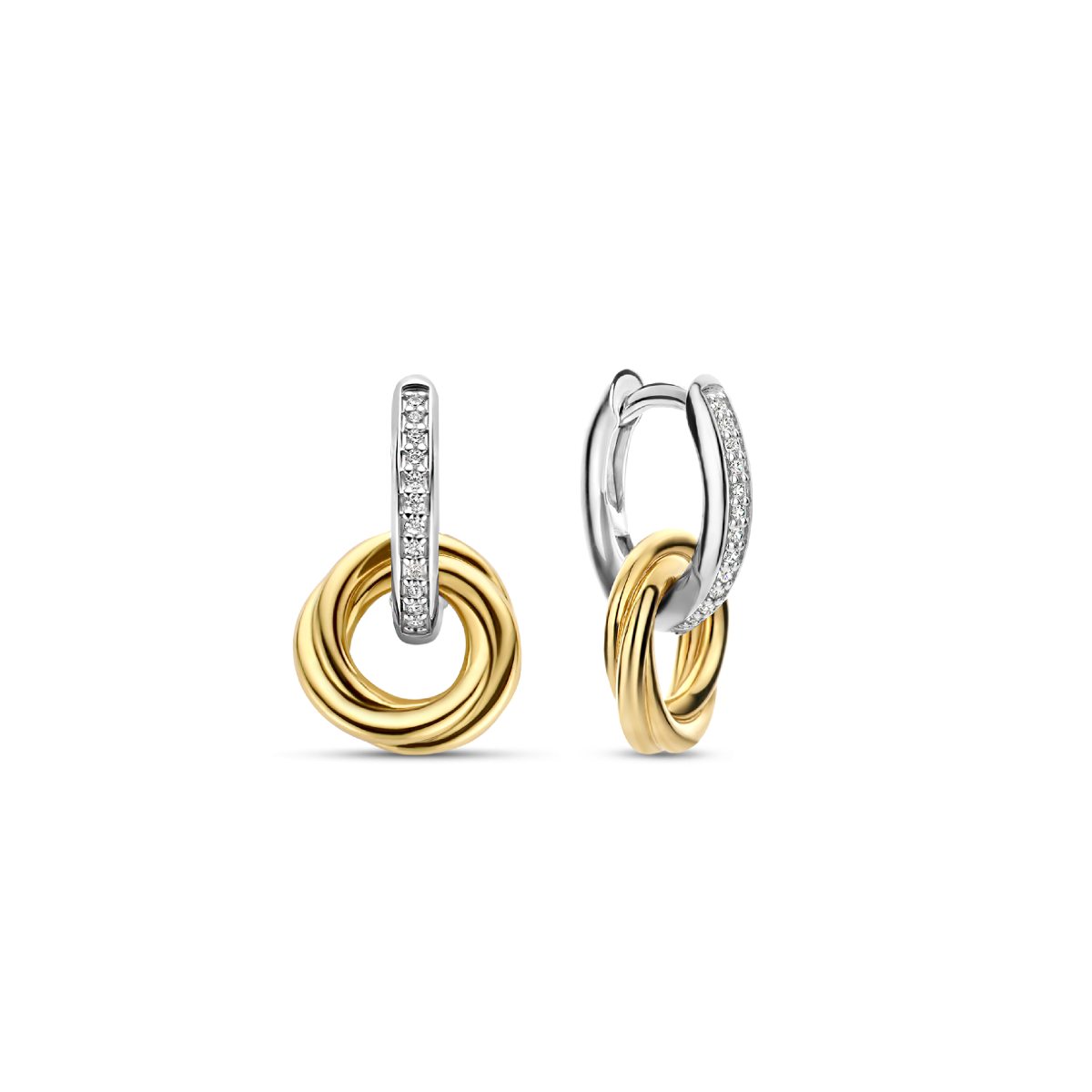 TI SENTO oorbellen 7857ZY bicolor oorringen met zirkonia