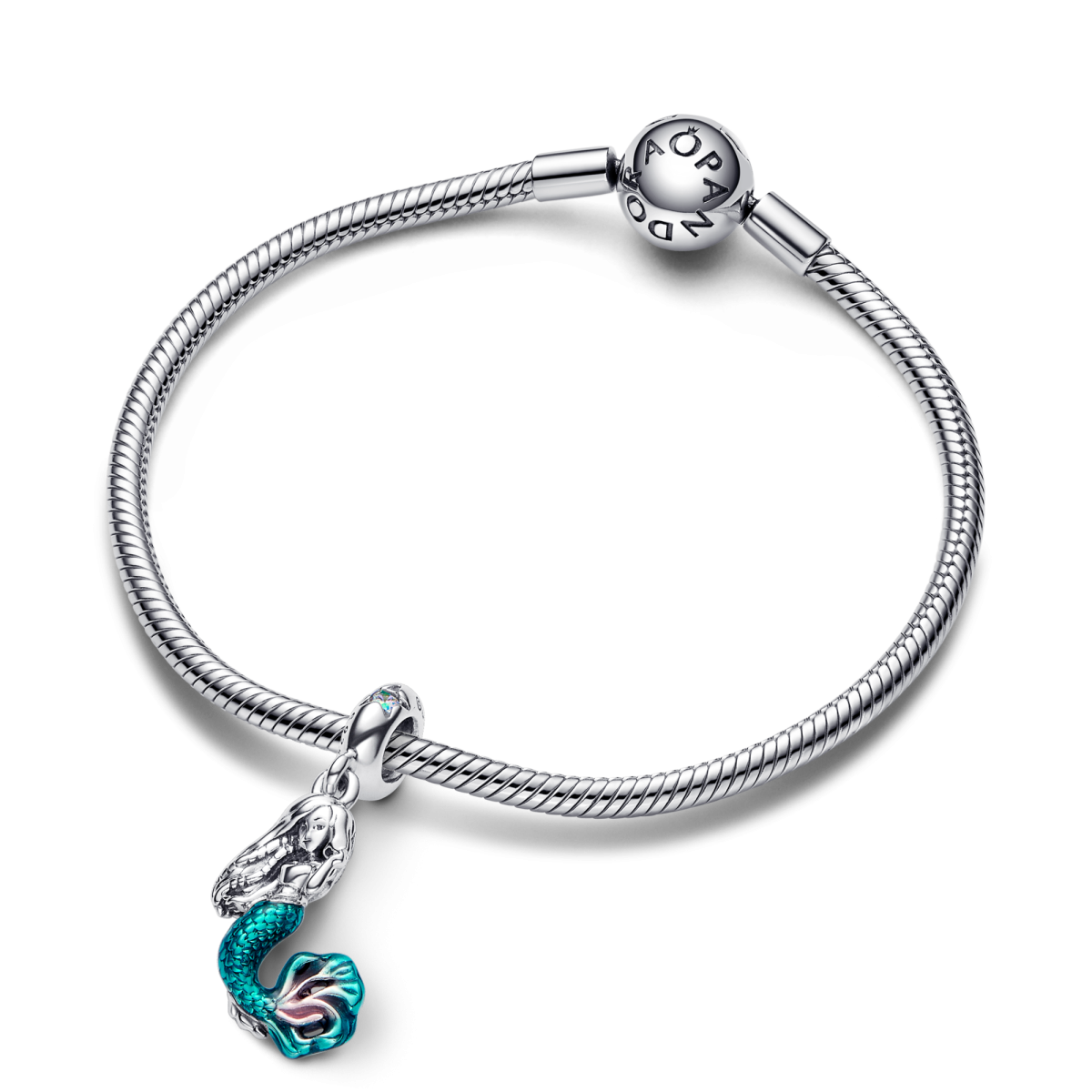 Pandora Disney 792695C01 De Kleine Zeemeermin/The Little Mermaid hangende bedel met Ariel, turquoise emaille en zirkonia